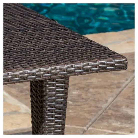 Delani 7pc Wicker Patio Dining Set - Brown - Christopher Knight Home image {2}