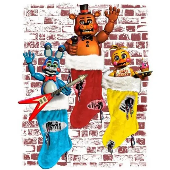 Five Nights at Freddy's Holiday Stocking Boy's Black T-shirt image {1}