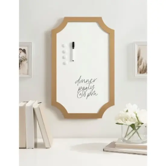 Kate & Laurel All Things Decor 15"x24" Holbrook Magnetic Dry Erase Board Gold image {6}