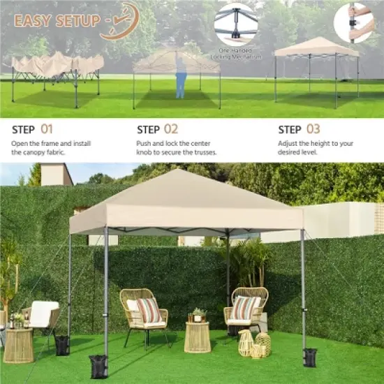 Yaheetech 10x10ft Pop-up Canopy with One-Push-To-Lock Setup Mechanism image {6}