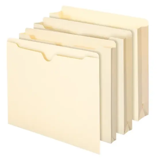 Smead File Jacket, Reinforced Straight-Cut Tab, 1" Expansion, Letter Size, Manila, 50 per Box (75520) image {2}