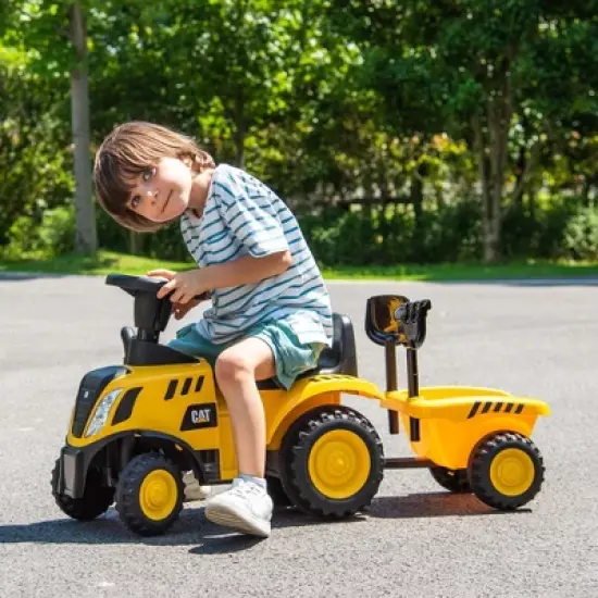 Costway Kids Ride on Tractor Licensed Caterpillar Foot to Floor Sliding Car with Shovel image {3}