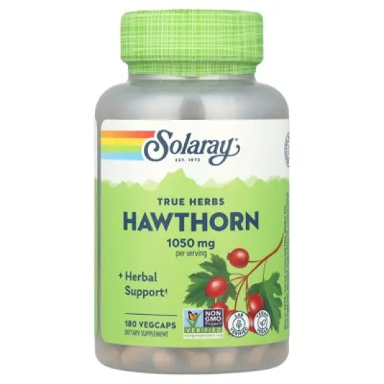 Solaray True Herbs, Hawthorn, 180 VegCaps (525 mg per Capsule) image {4}