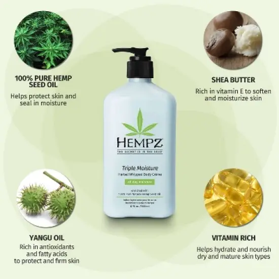 Hempz Triple Moisture Herbal Whipped Body Cr&egrave;me Grapefruit & Peach - 17oz image {3}