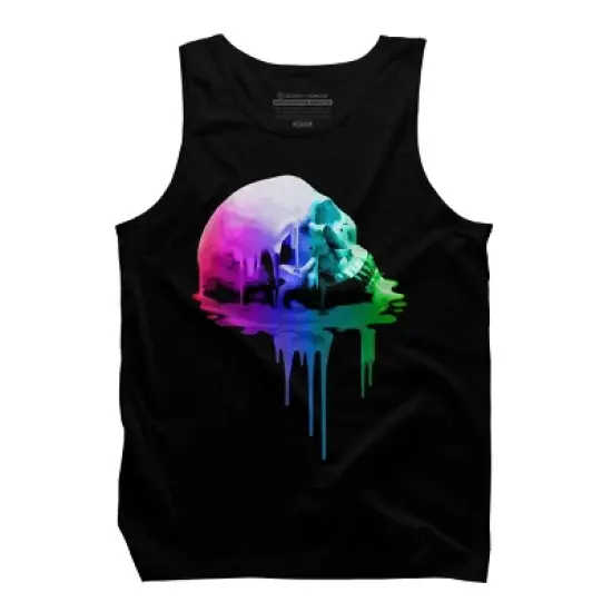 Men's Design By Humans Melting Skull with Vibrant Colors By robotface Tank Top image {7}