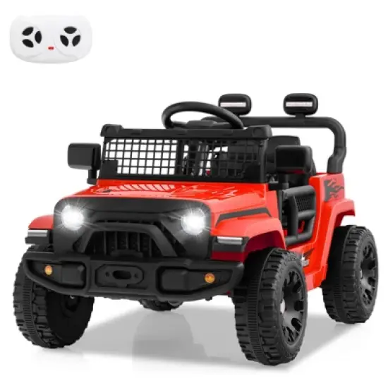Costway 12V Kids Ride on Truck Car Battery Powered Electric Vehicle with Remote Control White/Purple/Red/Blue/Black/Pink image {14}