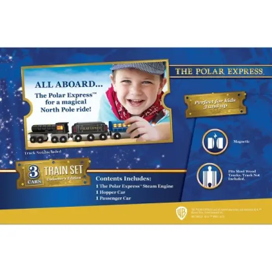 MasterPieces Wood Train Sets - The Polar Express 3 Piece Train Set image {3}