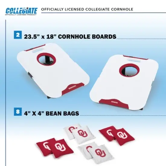 NCAA Oklahoma Sooners All-Weather Travel Cornhole Set image {1}