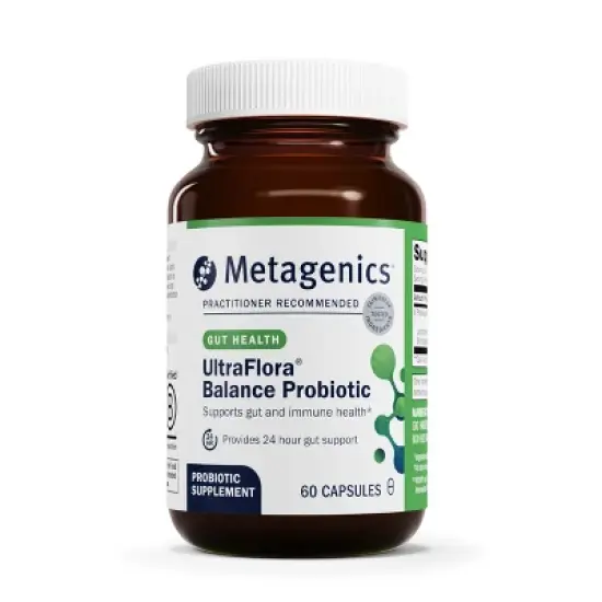 Metagenics UltraFlora Balance Probiotic, Daily Gut, Digestive & Immune Support, Vegetarian, Non-GMO, Gluten-Free, 60 Capsules image {8}