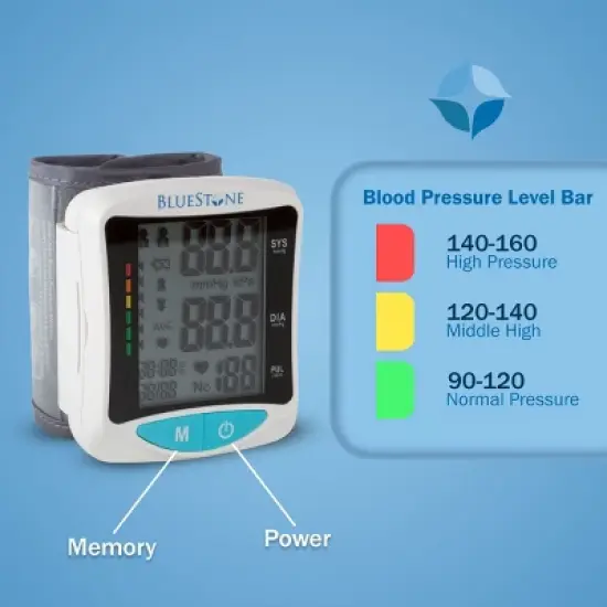Bluestone Automatic Wrist Blood Pressure Monitor with Digital LCD Display image {3}