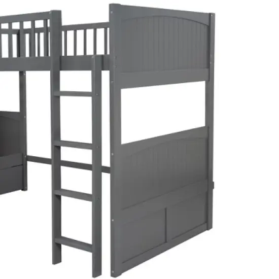 Twin over Twin Bunk Bed with Twin Size Loft Bed with 2 Drawers - ModernLuxe image {6}
