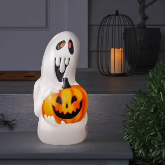 18" Blow Mold Ghost with Jack Halloween Decorative Prop White - Hyde and EEK! Boutique&trade; image {1}