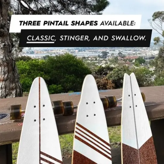 Magneto 40-inch Pintail Cruiser Longboard Skateboard - Hard Maple Core Long Board Deck - Commuting, Cruising, Carving (Classic) image {6}