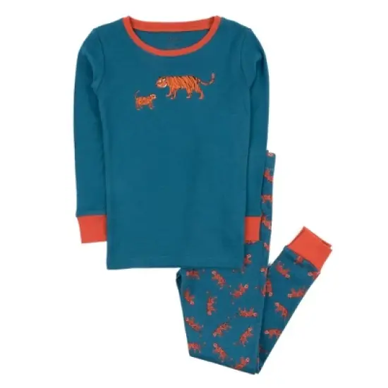 Leveret Kids Two Piece Cotton Animal Print Pajamas image {6}