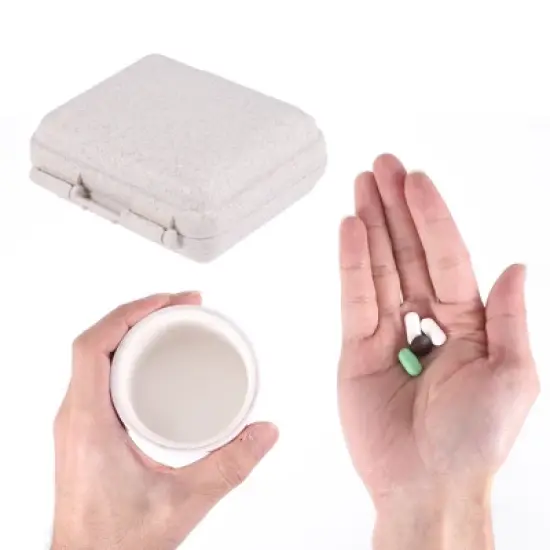 Unique Bargains 6 Grids Independent Double Layer Pill Case 1Pc image {3}