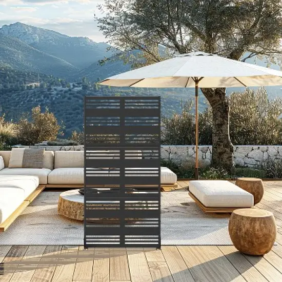 Lirago Galvanized Metal Garden Fence 72 in Outdoor Privacy Screen image {1}