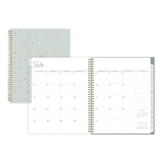 Blue Sky Rachel Parcell 2025-2026 Weekly/Monthly Wirebound Planner 8.5"x11" Clear Cover Cosmic Sea Mist image {3}