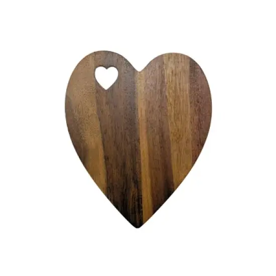 Slickblue Heart-Shaped Acacia Wood Board, 12"x12", Perfect for Serving Chocolates, Cheeses, & Snacks image {2}
