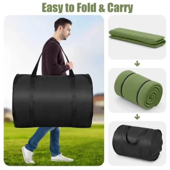 Costway Twin/Full/Queen/King Futon Mattress Japanese Floor Sleeping Pad Washable Cover Carry Bag Green image {4}