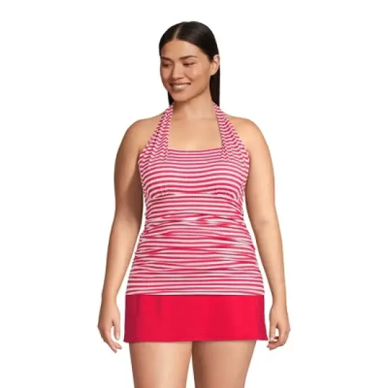 Lands' End Women's Chlorine Resistant Square Neck Halter Tankini Swimsuit Top image {6}