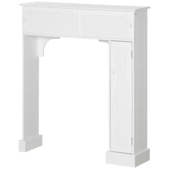 HOMCOM Freestanding Over the Toilet Bathroom Cabinet with Adjustable Shelves, Toilet Rack, Space Saver, Wooden Bathroom Storage Organizer image {3}