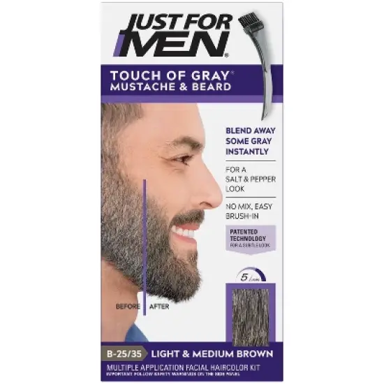 Just For Men Touch of Gray Mustache & Beard Color - Light & Med Brown image {4}