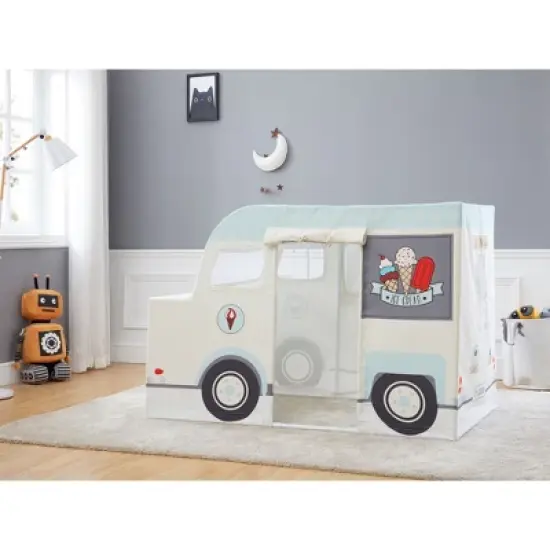 Wonder&Wise Indoor 59 x 32 x 40 Inch Childrens Kids Cotton Fabric Ice Cream Truck Pretend Play House Tent for Toddlers Ages 3 Years Old and Older image {3}