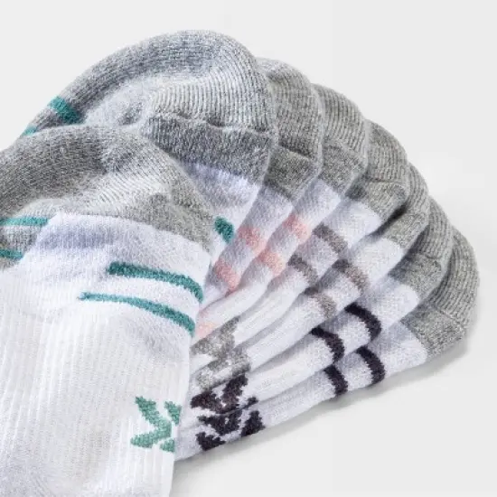 Women's Striped Cushioned 4pk No Show Athletic Socks - All in Motion&trade; - White/Pastels 4-10 image {2}