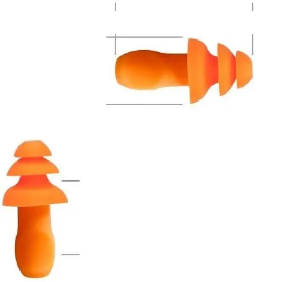 Quality Plugs - 100 Pairs Individually Wrapped Corded Silicone Reusable Washable Earplugs 29dB image {2}