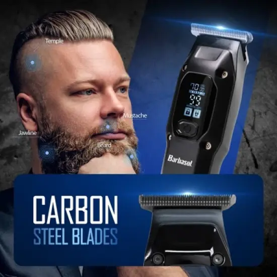 Barbasol LED Display Rechargeable Battery Trimmer with Turbo Boost and 3 Guide Combs Blade - 12ct image {1}