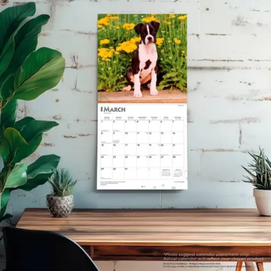 BrownTrout I Love Puppies 2026 12"x24" Hanging Square Wall Calendar Plastic-Free image {4}