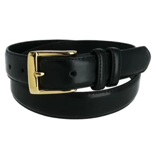 CTM Men's Leather Gold Buckle Belt image {3}