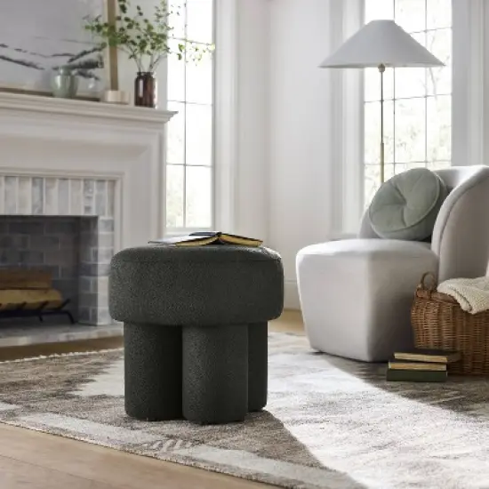 Boucle Fully Upholstered Accent Ottoman Stool - Threshold&trade; image {5}