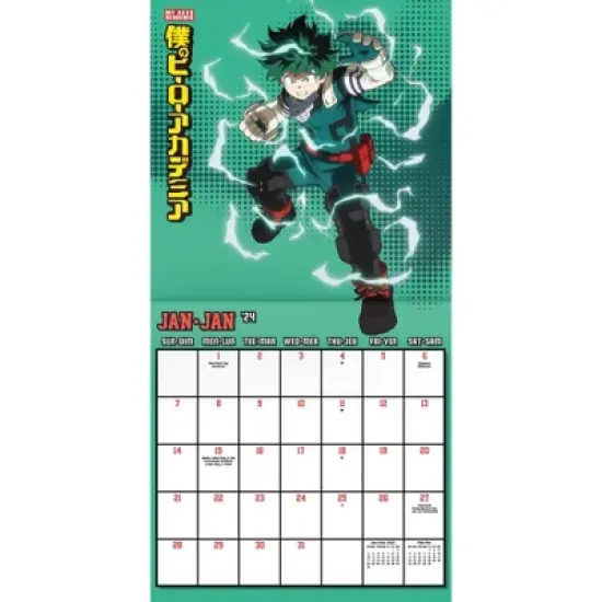 Trends International Inc. 2023-24 Wall Calendar 12"x12" Bilingual English/French My Hero Academia image {1}
