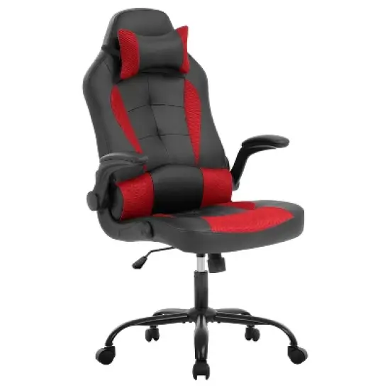 FDW PC Gaming Chair Office Chair Desk Chair with Lumbar Support Flip Up Arms Headrest image {12}