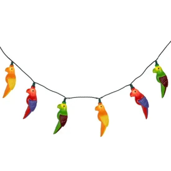 Northlight Parrot Patio Light Set - 6' Green Wire - 10ct image {3}