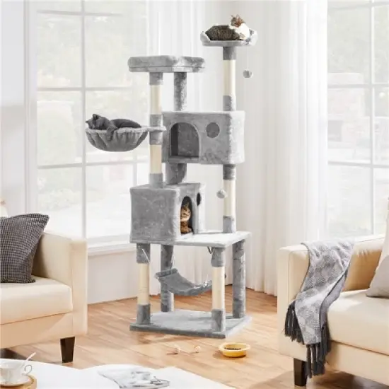 Yaheetech 73"H 4-level Plush Cat Tree Tower with Condos Platform image {1}