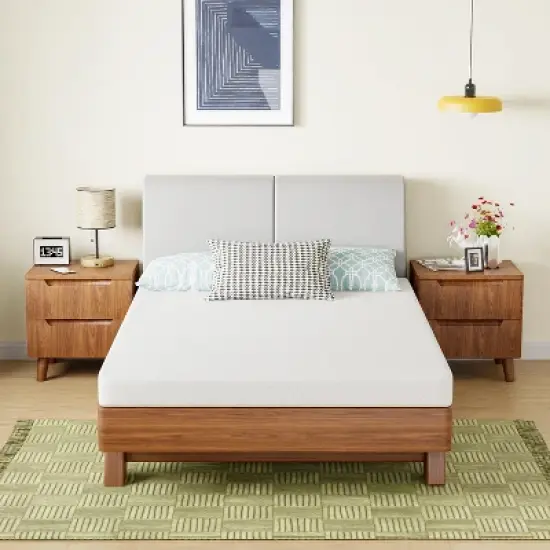 FDW 5 inch Green Tea Cooling Gel Memory Foam Mattress & Marbling on Normal Foam, CertiPUR-US Certified, Bed-in-a-Box,Pressure-Relieving Design image {1}