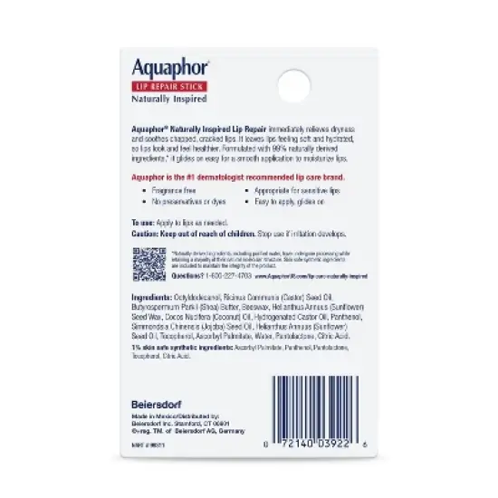 Aquaphor Lip Repair Stick For Immediate Relief - Coconut - 0.17oz image {9}