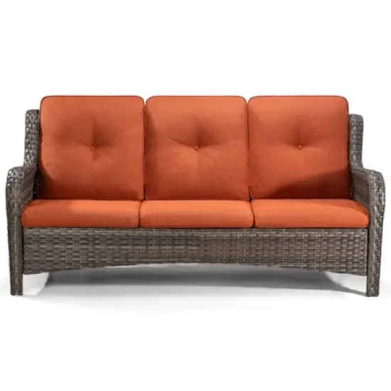 UPTIOT 73'' Wicker Outdoor Patio Sofa image {12}