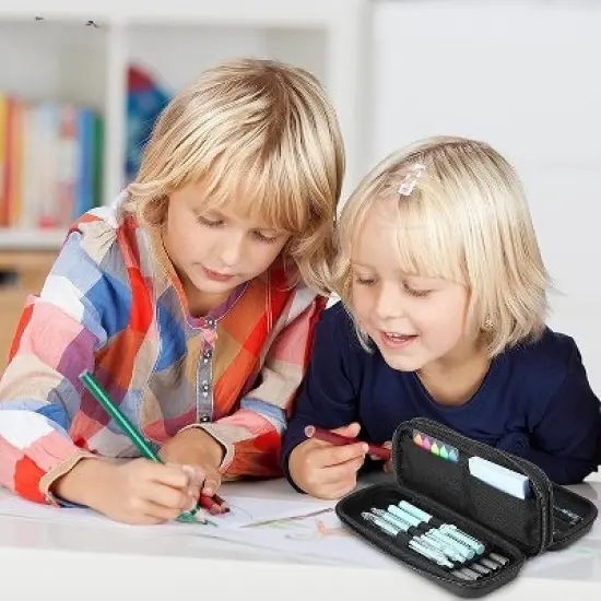 Pen Pencil Case, 2Layer EVA Zipper Pencil Box Pouch Large Capacity Stationery Storage Organizer image {5}