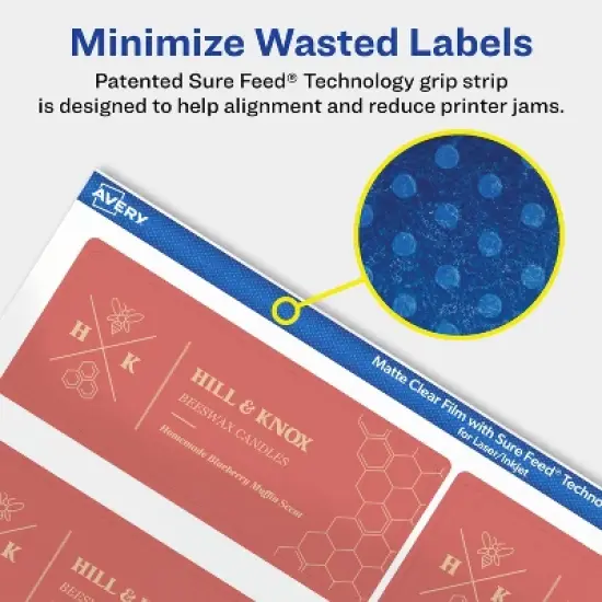 Avery Matte Clear Labels,  1-1/2" x 3-3/4" Rectangle image {3}