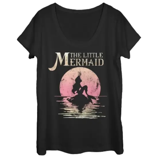 Women's The Little Mermaid Ariel Sunset Scoop Neck image {2}