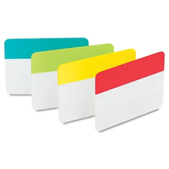 Post-it File Tabs 2 x 1 1/2 Aqua/Lime/Red/Yellow 24/Pack 686ALYR image {9}