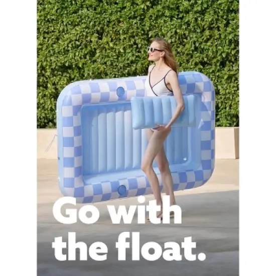 Sloosh Pool Floats Adult Pool Tanning Bed with Pillow, Suntan Pools Float Raft Tanning Pool for Adult Pool Lounger image {1}