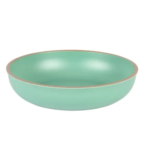 Gibson Home Rockabye 12 Piece Double Bowl Melamine Dinnerware Set in Green image {5}