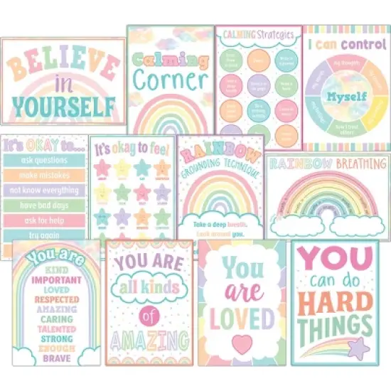 Teacher Created Resources&reg; Pastel Pop Calming Strategies Small Poster 12-Pack image {3}