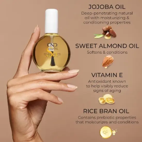 CND Essentials Solar Oil Nail Cuticle Conditioner | Synergistic blend of naturally light oils and Vitamin E, designed to deeply penetrate - (4 oz) image {3}