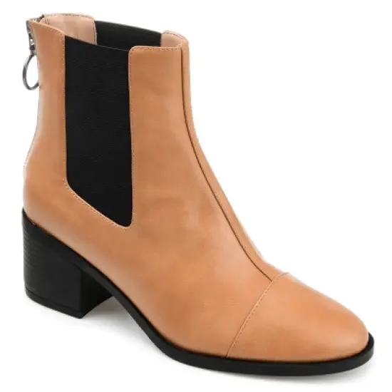 Journee Collection Womens Nigella Tru Comfort Foam Back Heel Zip Stacked Heel Booties image {13}