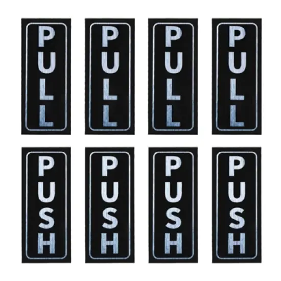 Unique Bargains PVC Self-Adhesive Waterproof Office Shop Push Pull Door Sign 4 Set image {6}